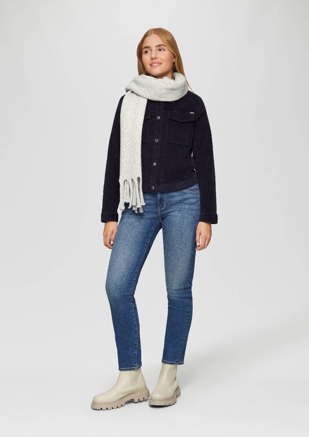 S.Oliver Gestrickter Schal Mit Fransen