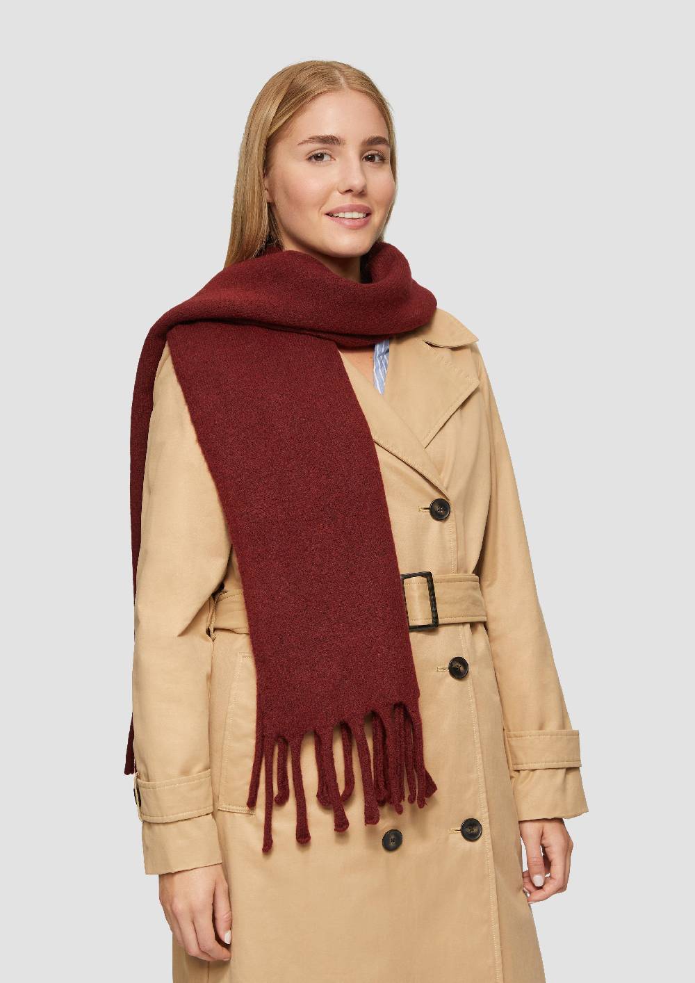 S.Oliver Gestrickter Schal Mit Fransen