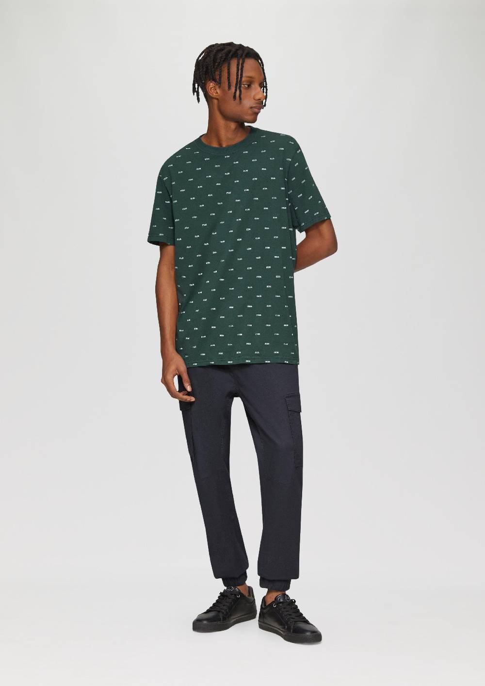 S.Oliver Gewaschenes T-Shirt Mit All-over-Print