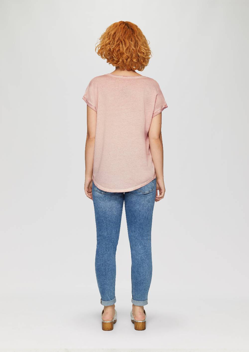 S.Oliver Gewaschenes T-Shirt Mit Frontprint