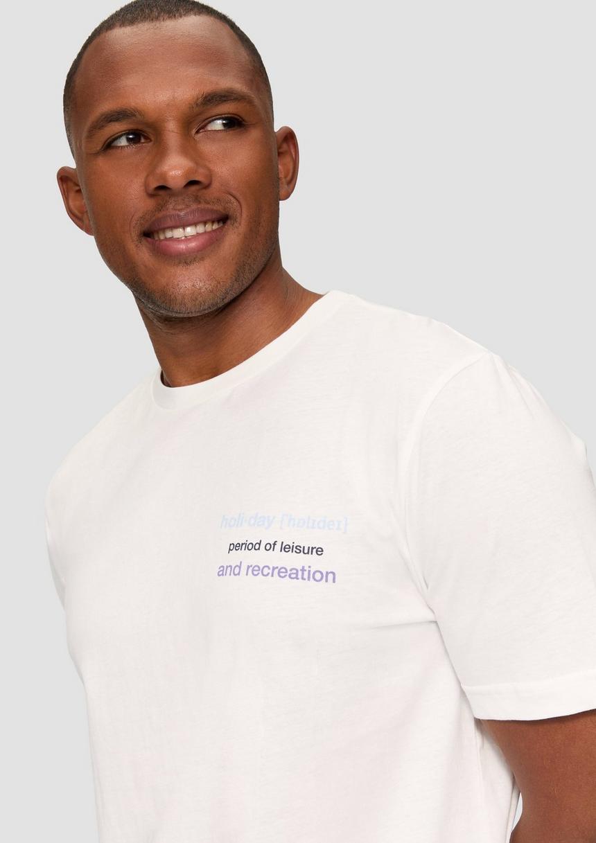 S.Oliver Gewaschenes T-Shirt Mit Frontprint