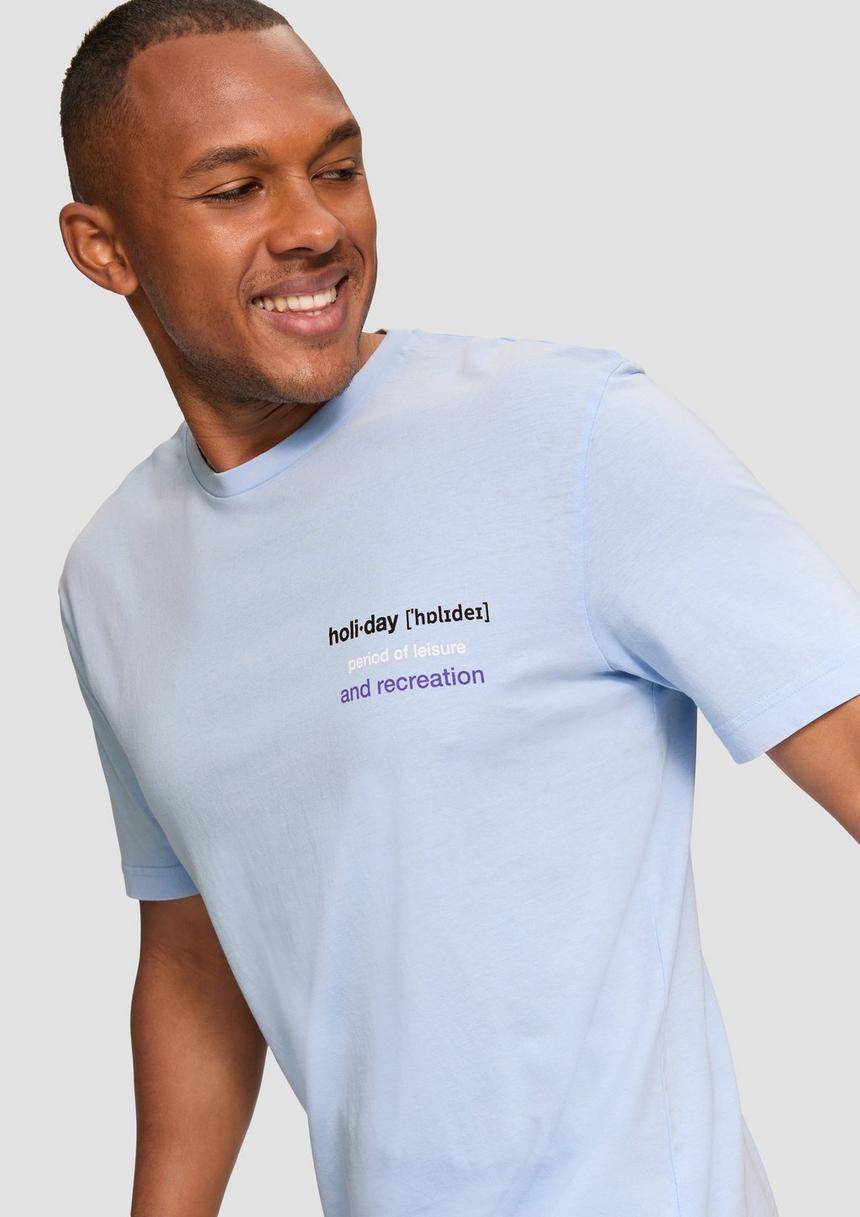 S.Oliver Gewaschenes T-Shirt Mit Frontprint