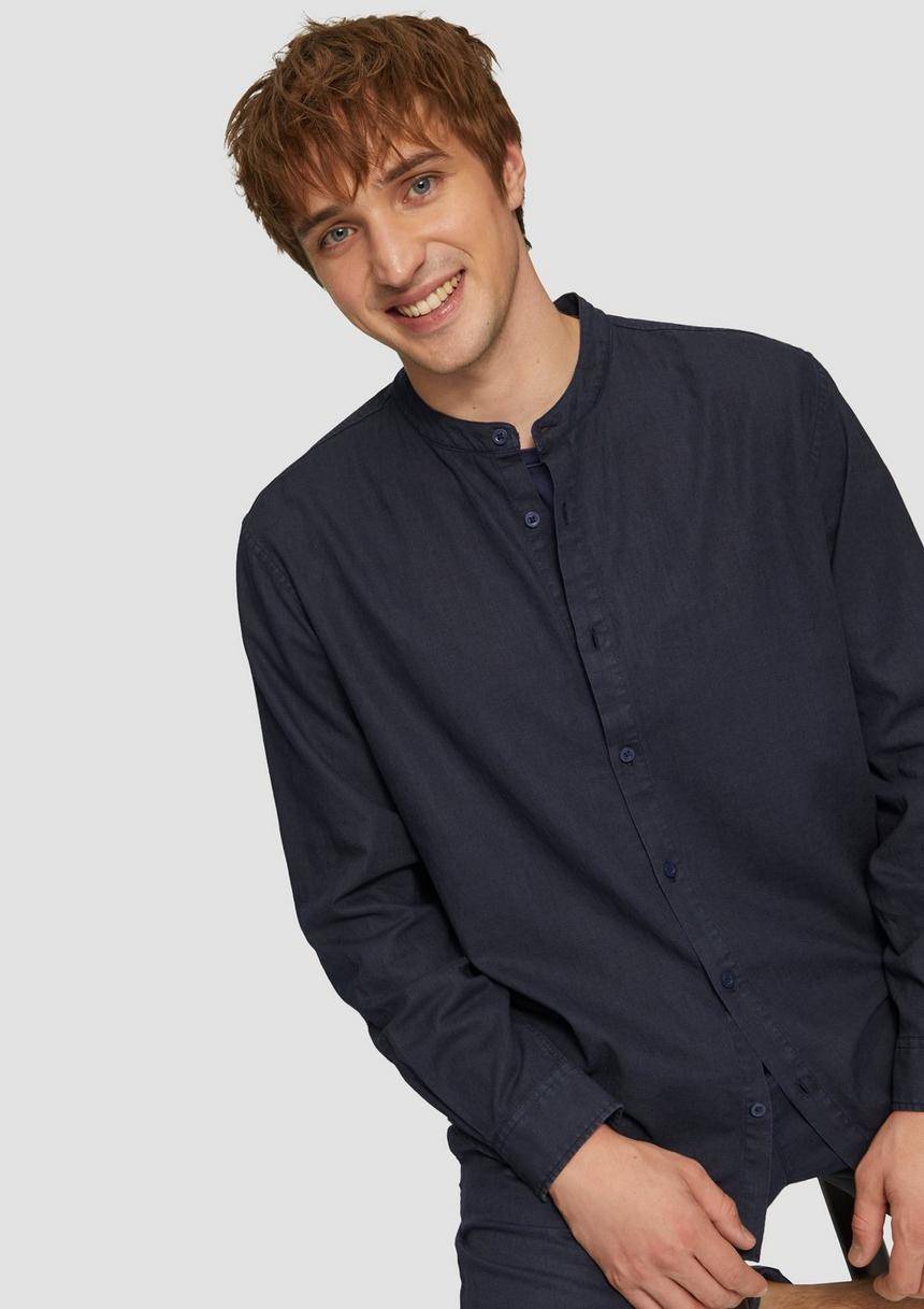 S.Oliver Hemd Aus Leinenmix Mit Garment Dye