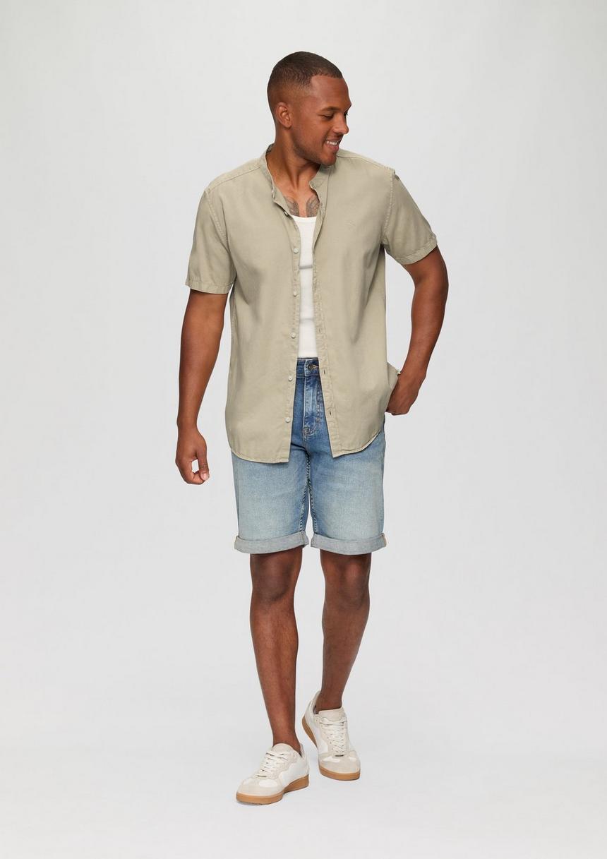 S.Oliver Hemd Mit Stehkragen Und Garment Dye