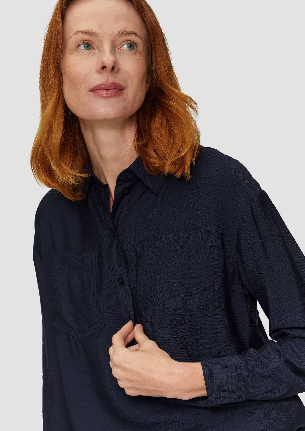 S.Oliver Hemdkragenbluse Aus Viskosemix