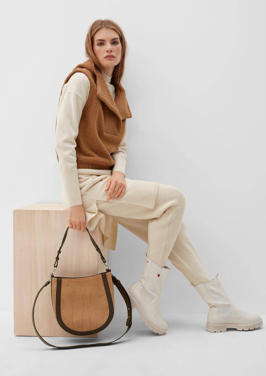 S.Oliver Hobo Bag Aus Cord Und Lederimitat