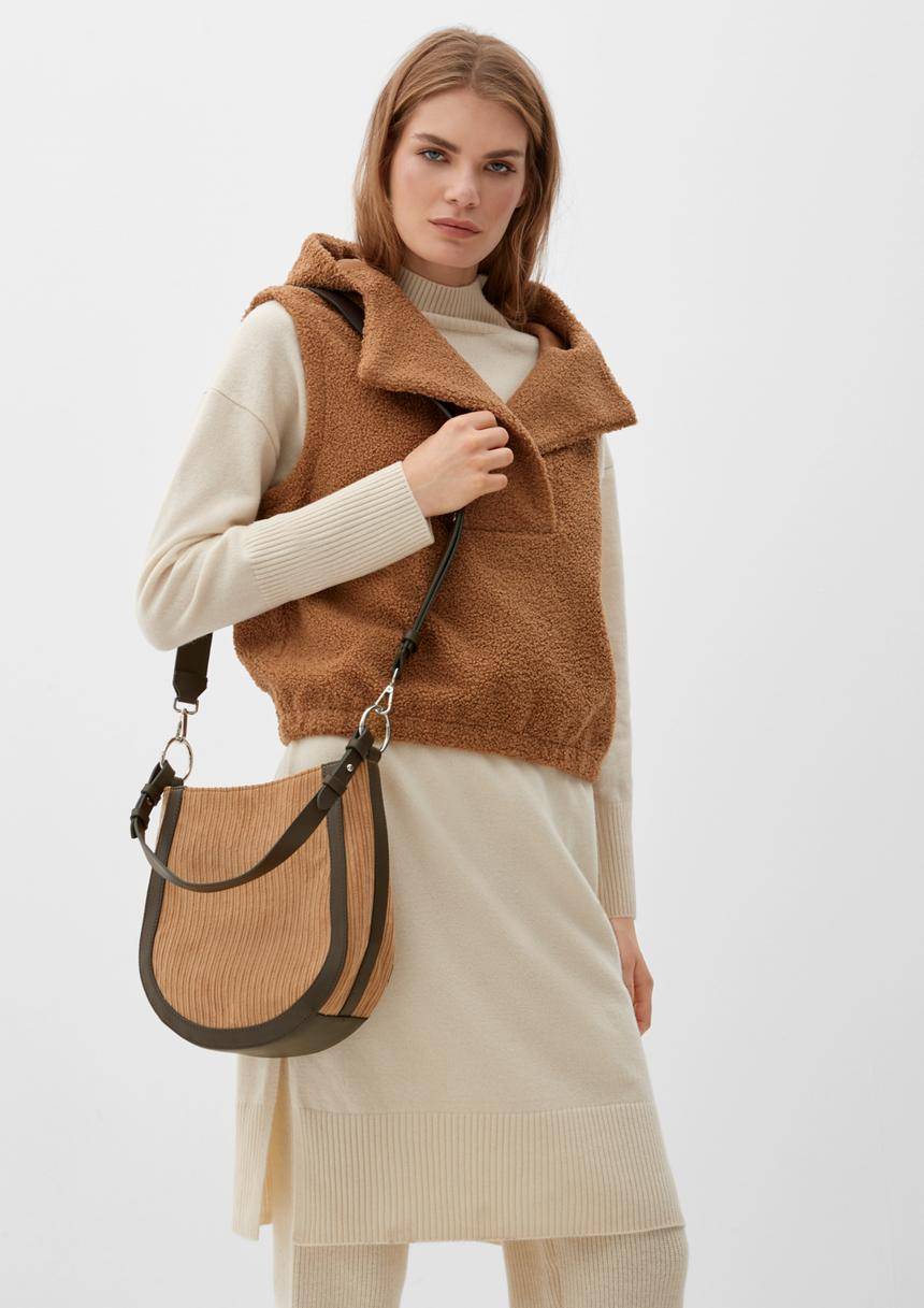 S.Oliver Hobo Bag Aus Cord Und Lederimitat