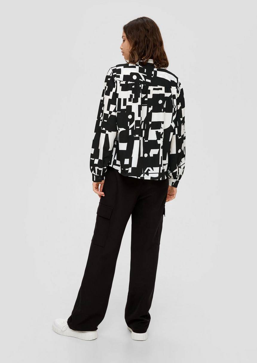 S.Oliver Hochgeschlossene Bluse Mit Allover-Print