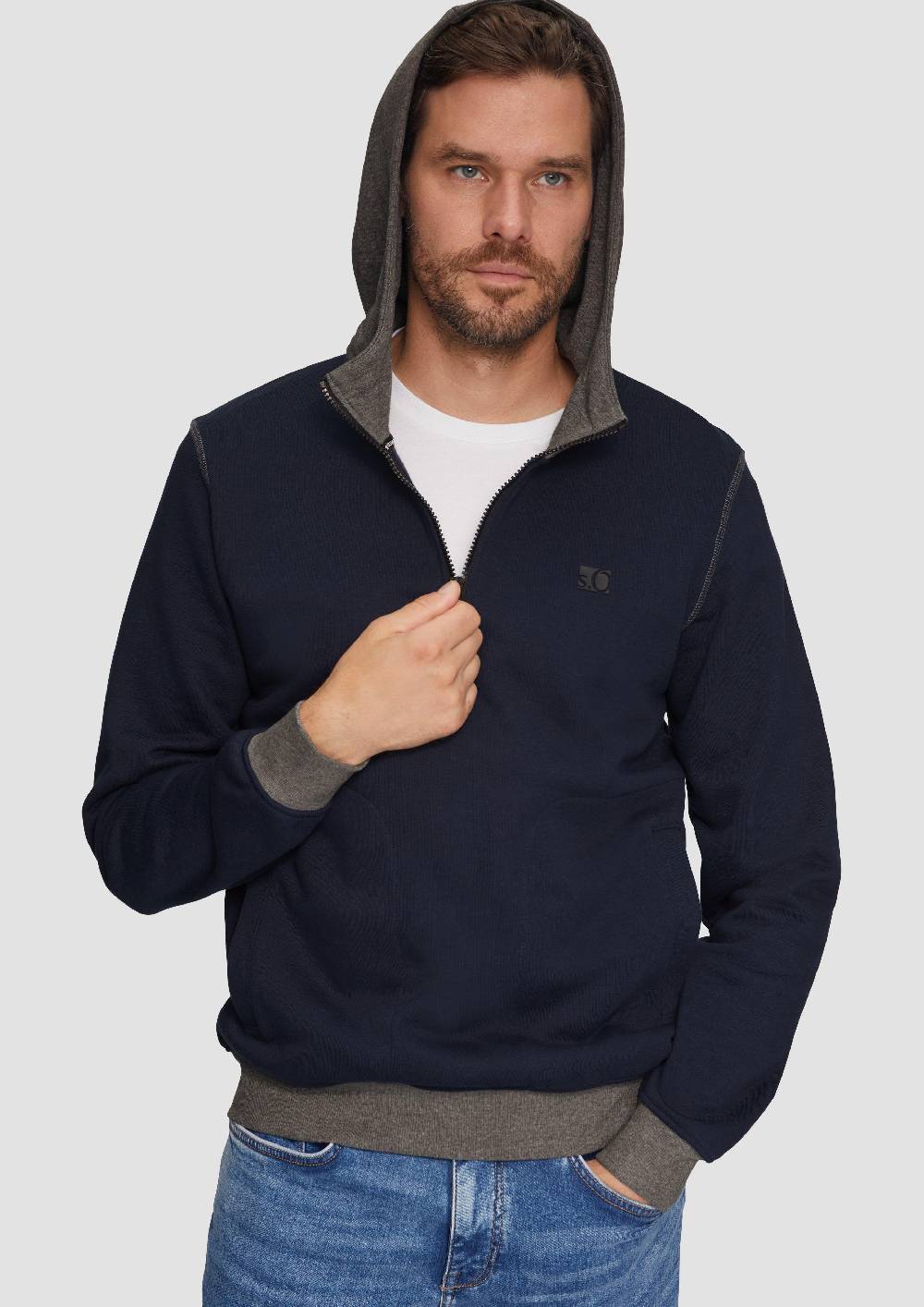 S.Oliver Hoodie Mit Stehkragen Und Reißverschluss