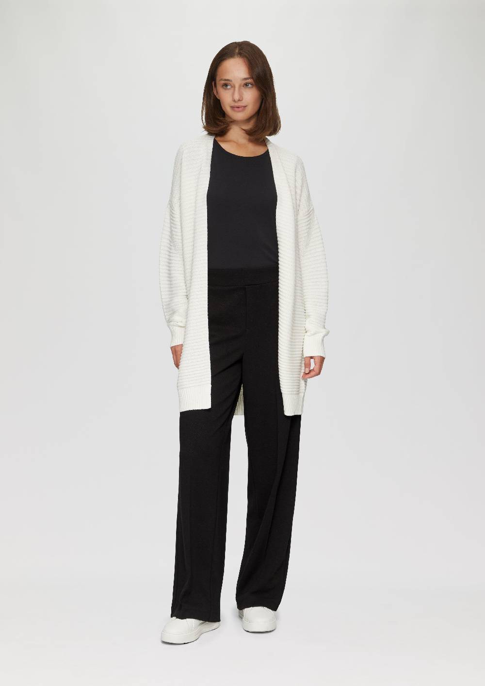 S.Oliver Hose Mit Wide Leg Und Dobby-Struktur
