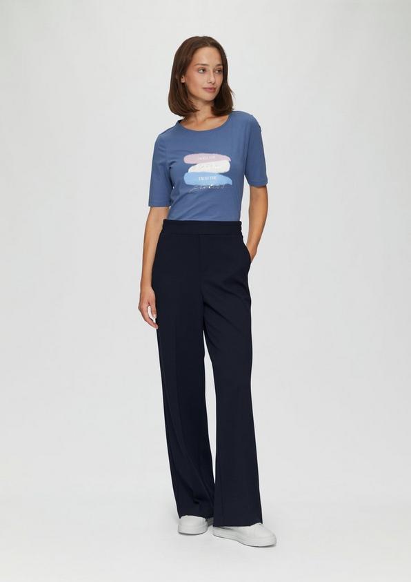 S.Oliver Hose mit Wide Leg und Dobby-Struktur