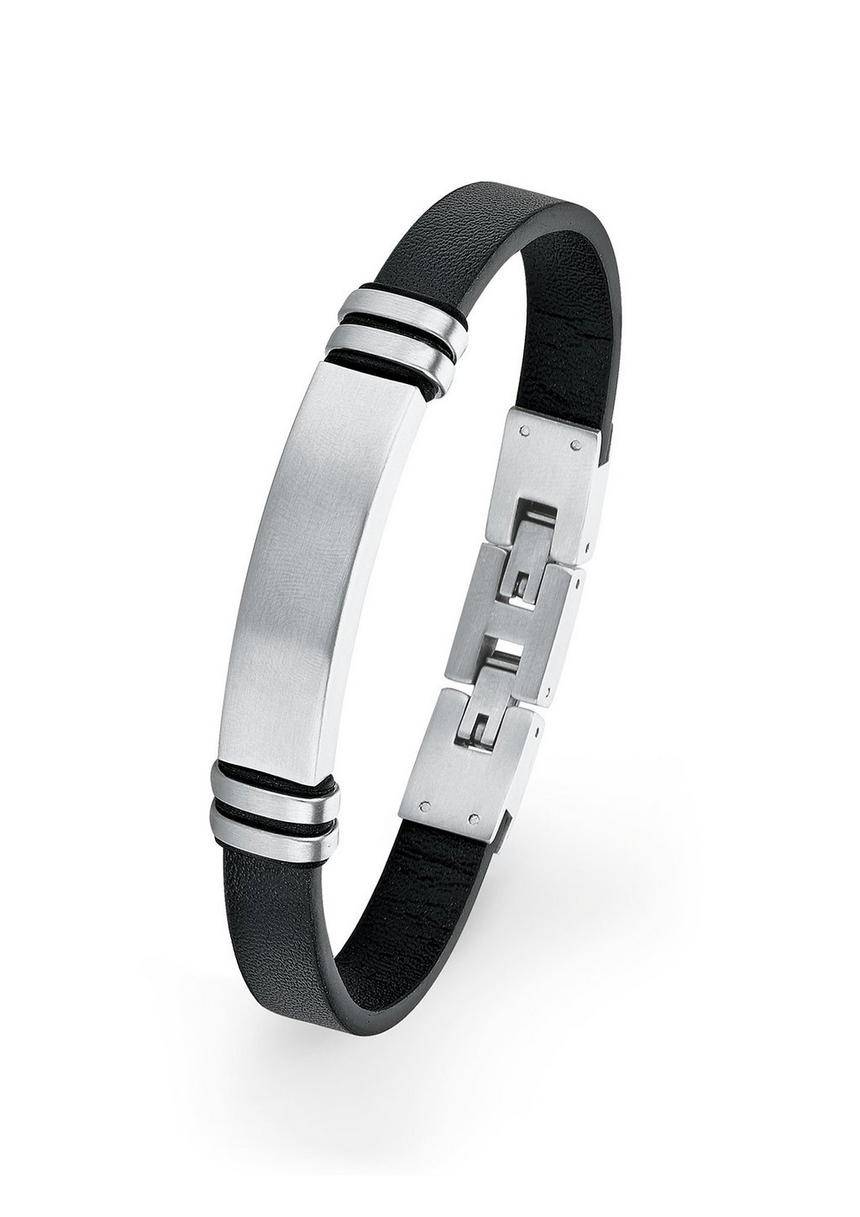 S.Oliver Ident-Edelstahlband aus Leder