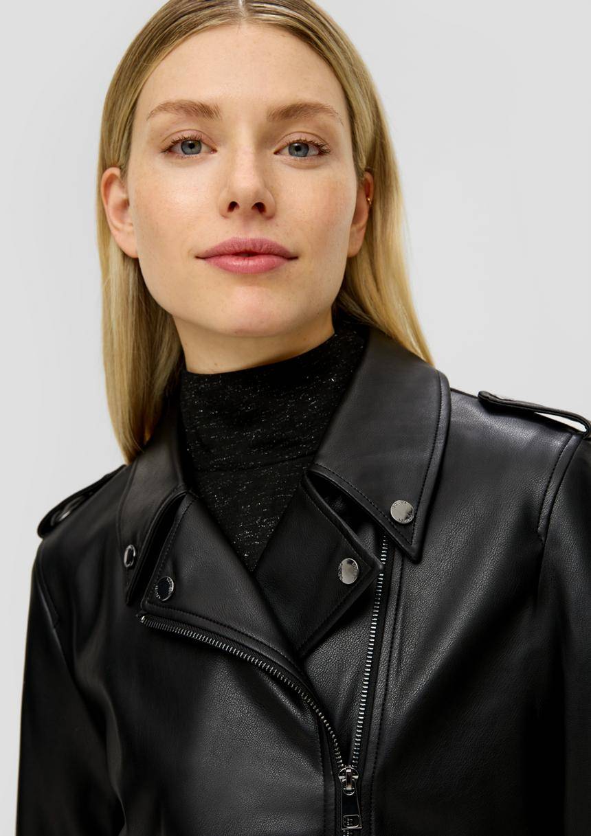 S.Oliver Jacke Aus Materialmix In Leder-Optik