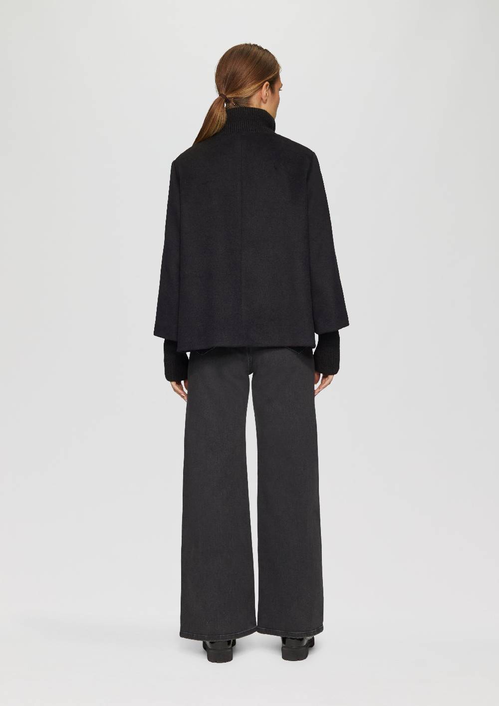 S.Oliver Jacke Aus Wollmix Mit Rippbündchen