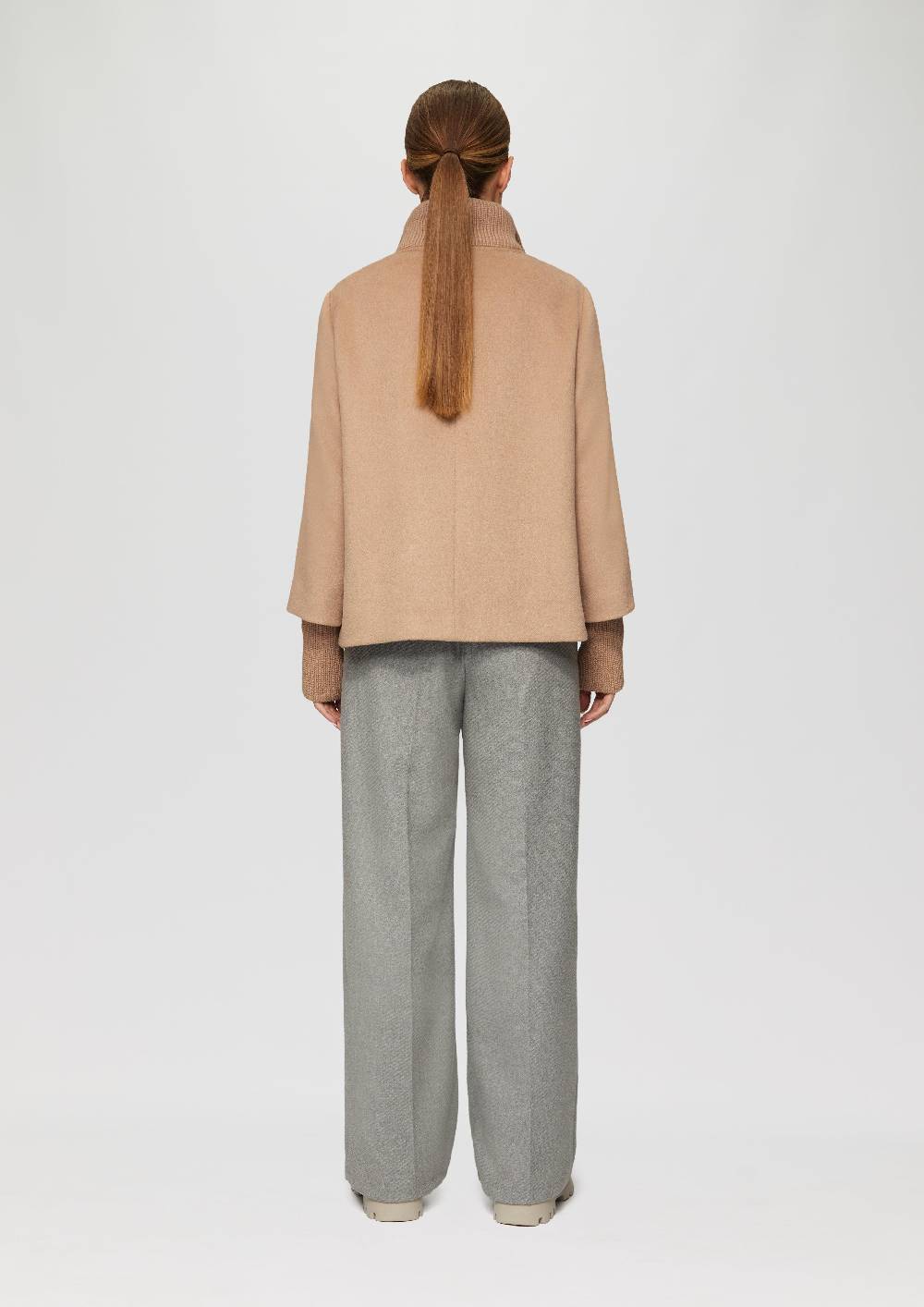 S.Oliver Jacke Aus Wollmix Mit Rippbündchen