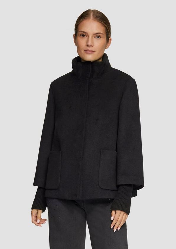 S.Oliver Jacke aus Wollmix mit Rippbündchen