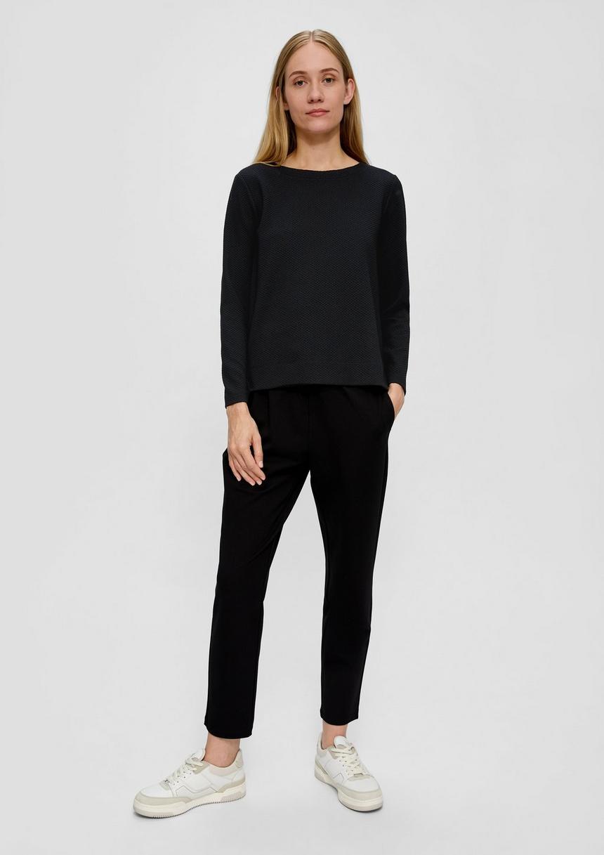 S.Oliver Jacquard-Pullover Aus Viskosemix