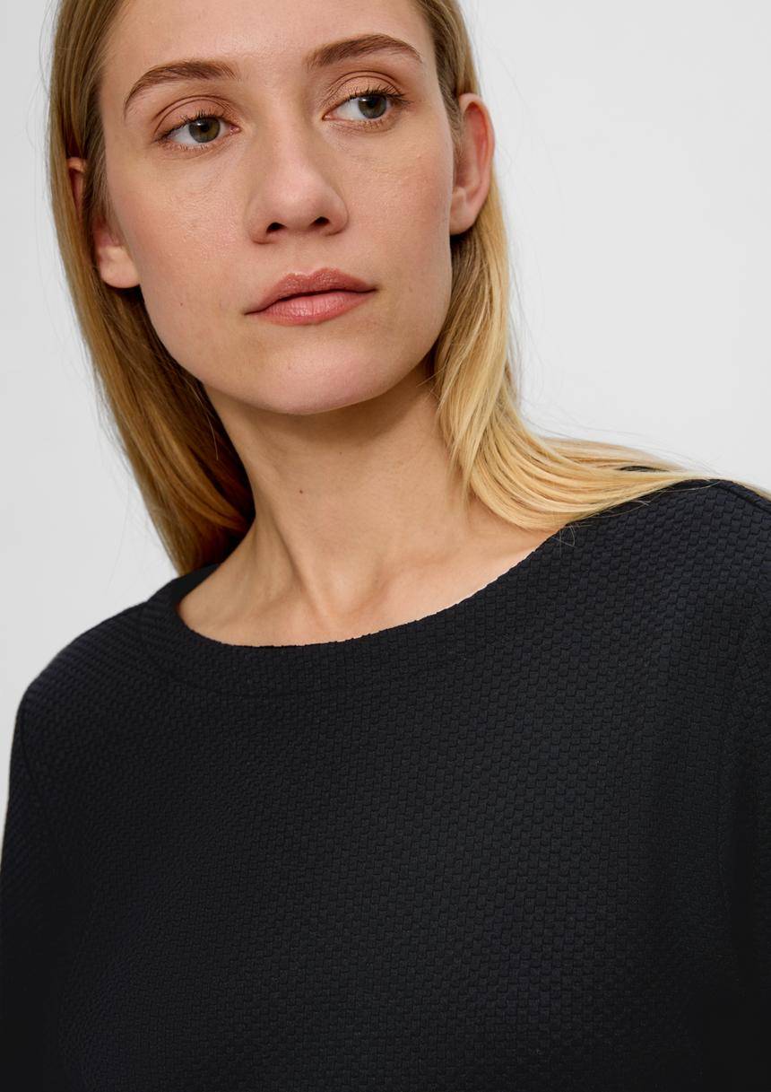 S.Oliver Jacquard-Pullover Aus Viskosemix