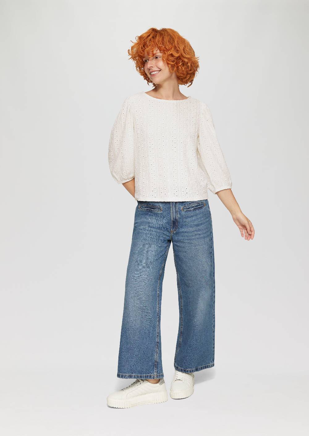 S.Oliver Jacquard-Shirt Mit 3/4-Ärmeln