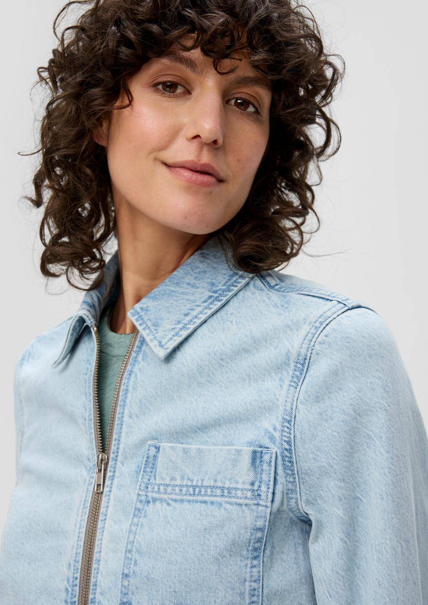 S.Oliver Jeansjacke Mit Hemdkragen