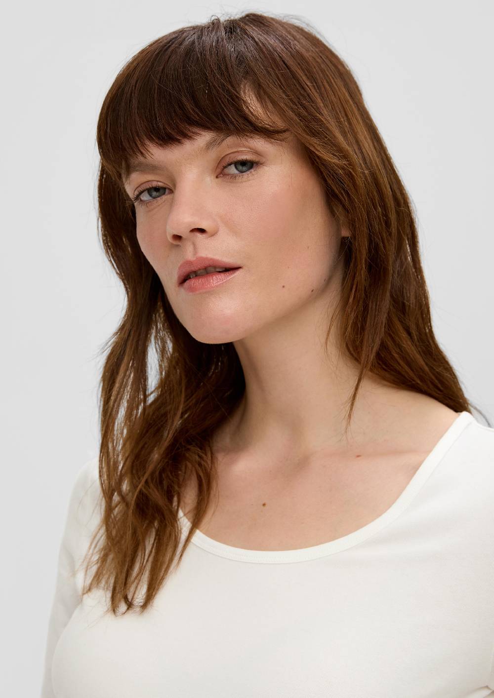 S.Oliver Jersey-Shirt Mit U-Ausschnitt