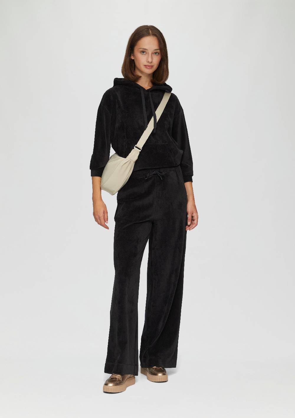 S.Oliver Kapuzen-Sweatshirt Mit Cord-Struktur