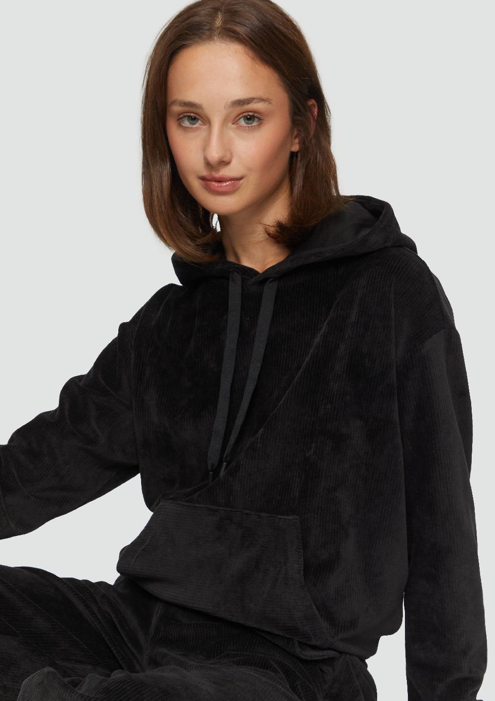 S.Oliver Kapuzen-Sweatshirt Mit Cord-Struktur