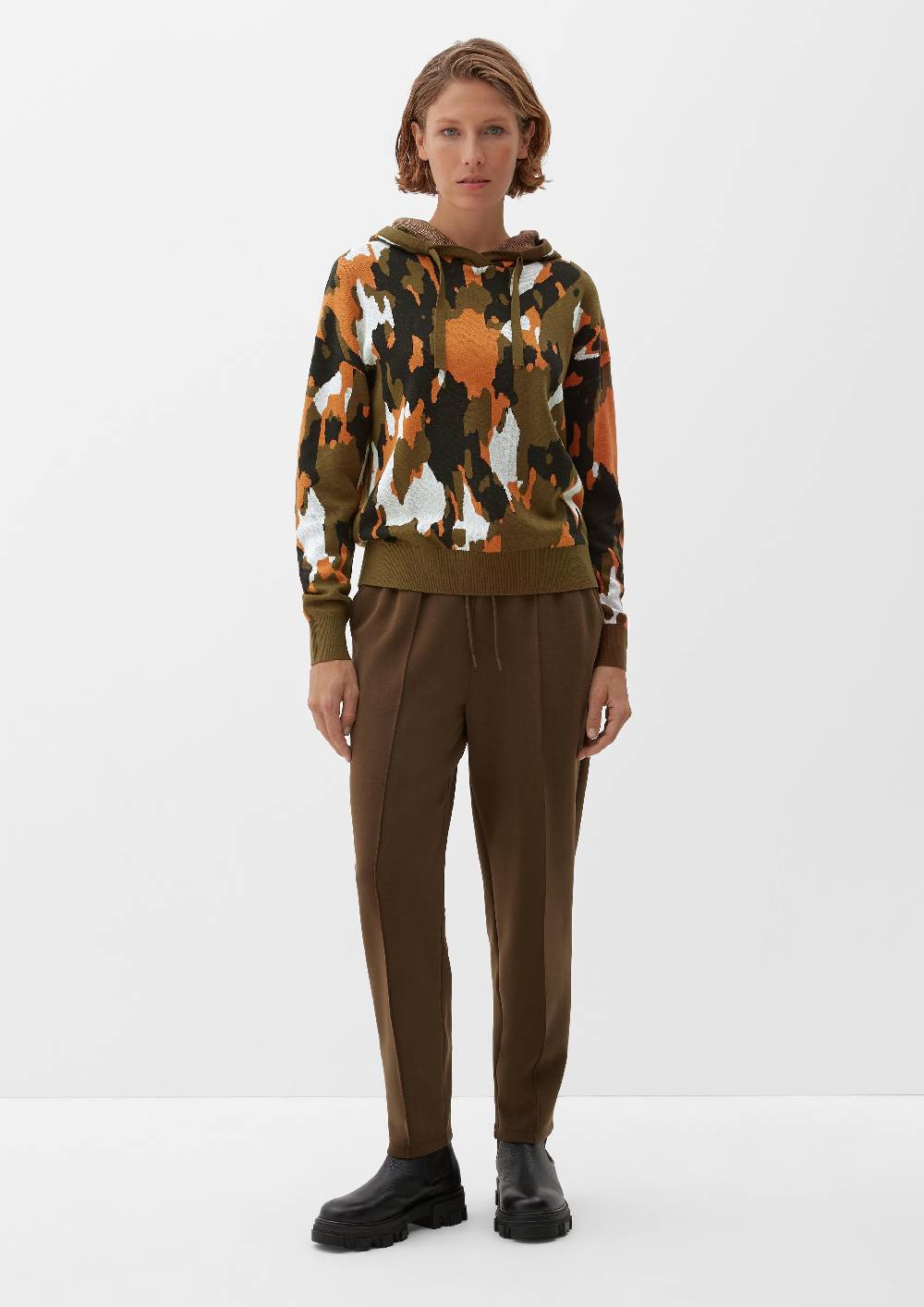 S.Oliver Kapuzenpullover Aus Viskosemix