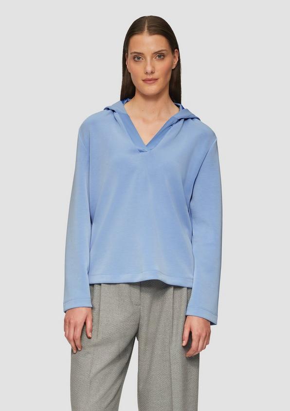 S.Oliver Kapuzenshirt aus Sweat mit Satin-Details