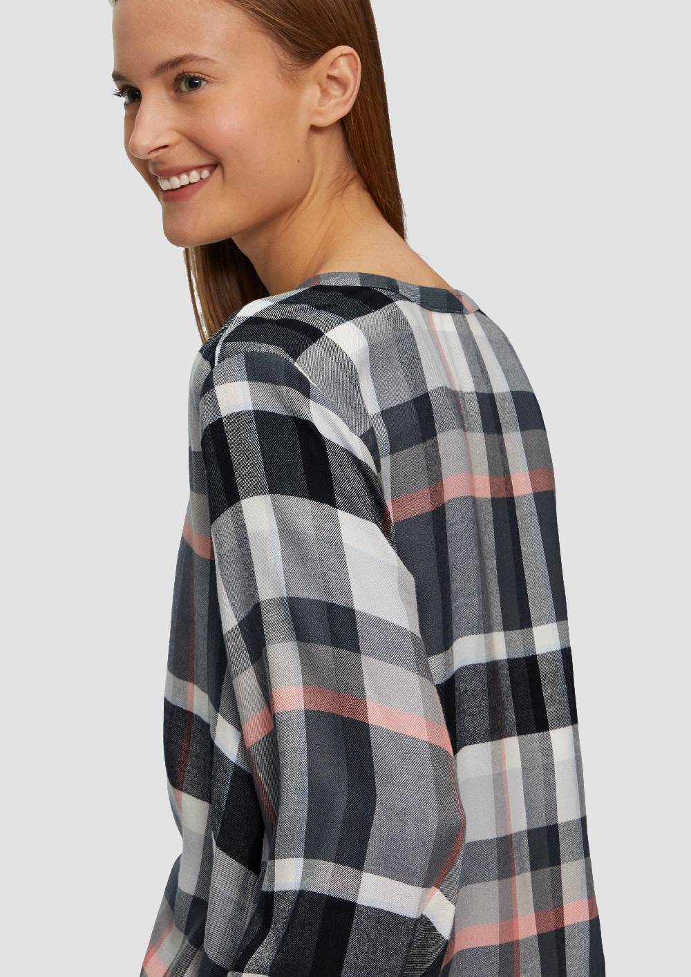 S.Oliver Karierte Bluse Aus Viskosemix