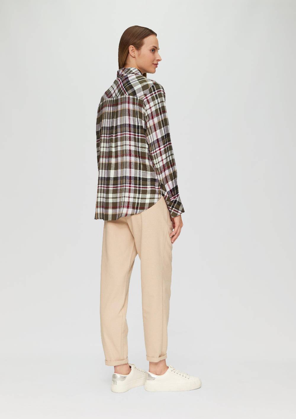 S.Oliver Karierte Hemdbluse Aus Viskosemix