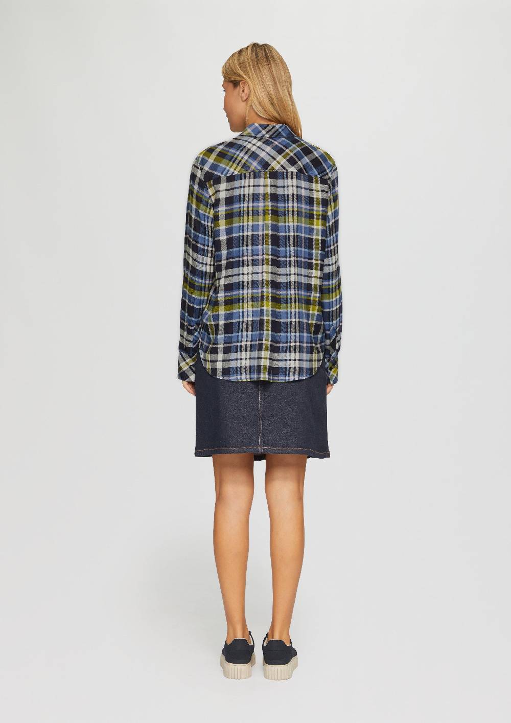 S.Oliver Karierte Hemdbluse Aus Viskosemix