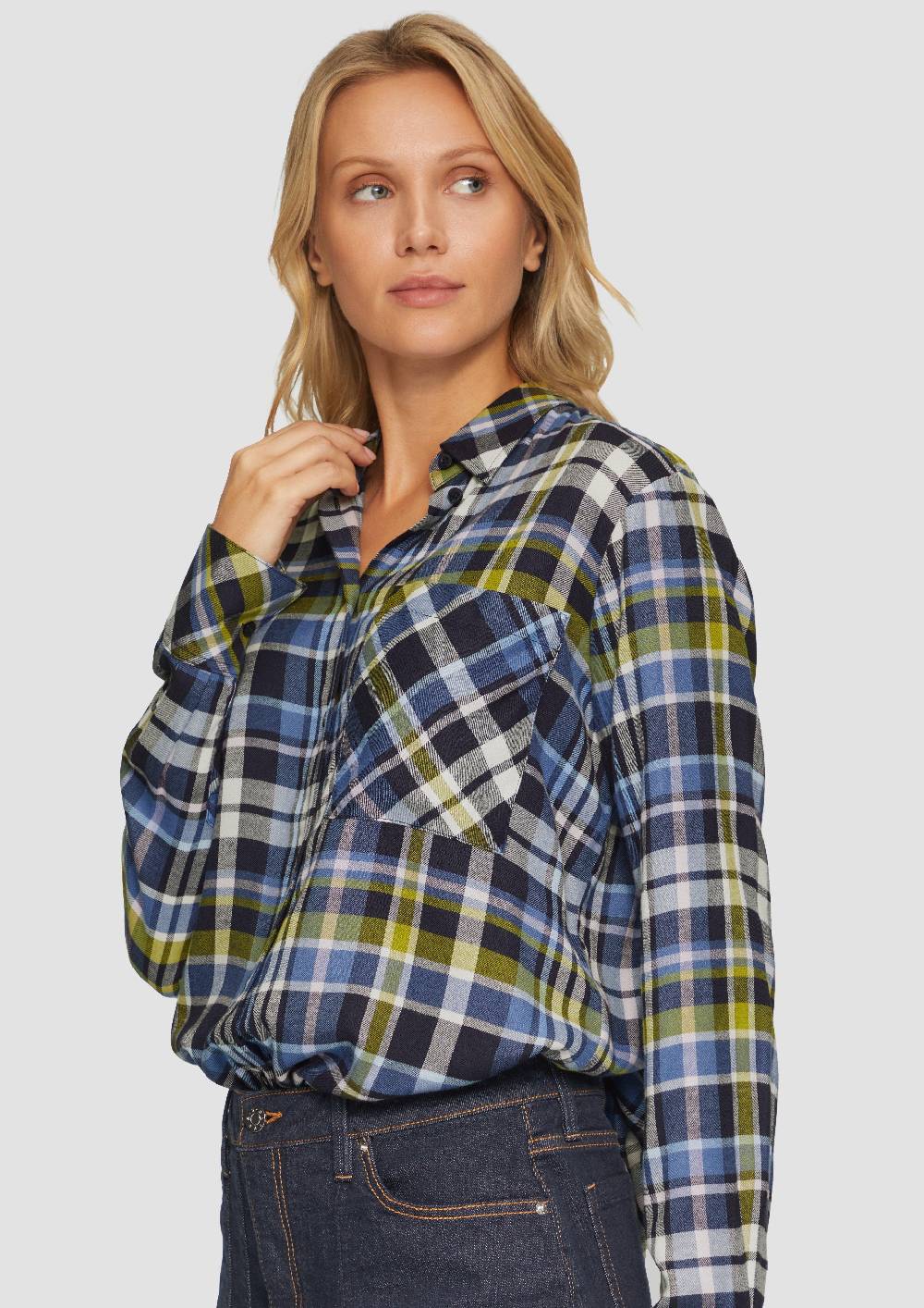 S.Oliver Karierte Hemdbluse Aus Viskosemix