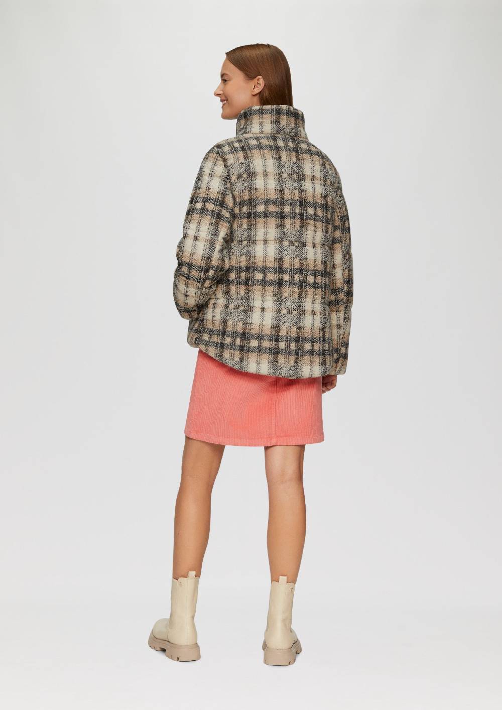 S.Oliver Karierte Pufferjacke In Woll-Optik