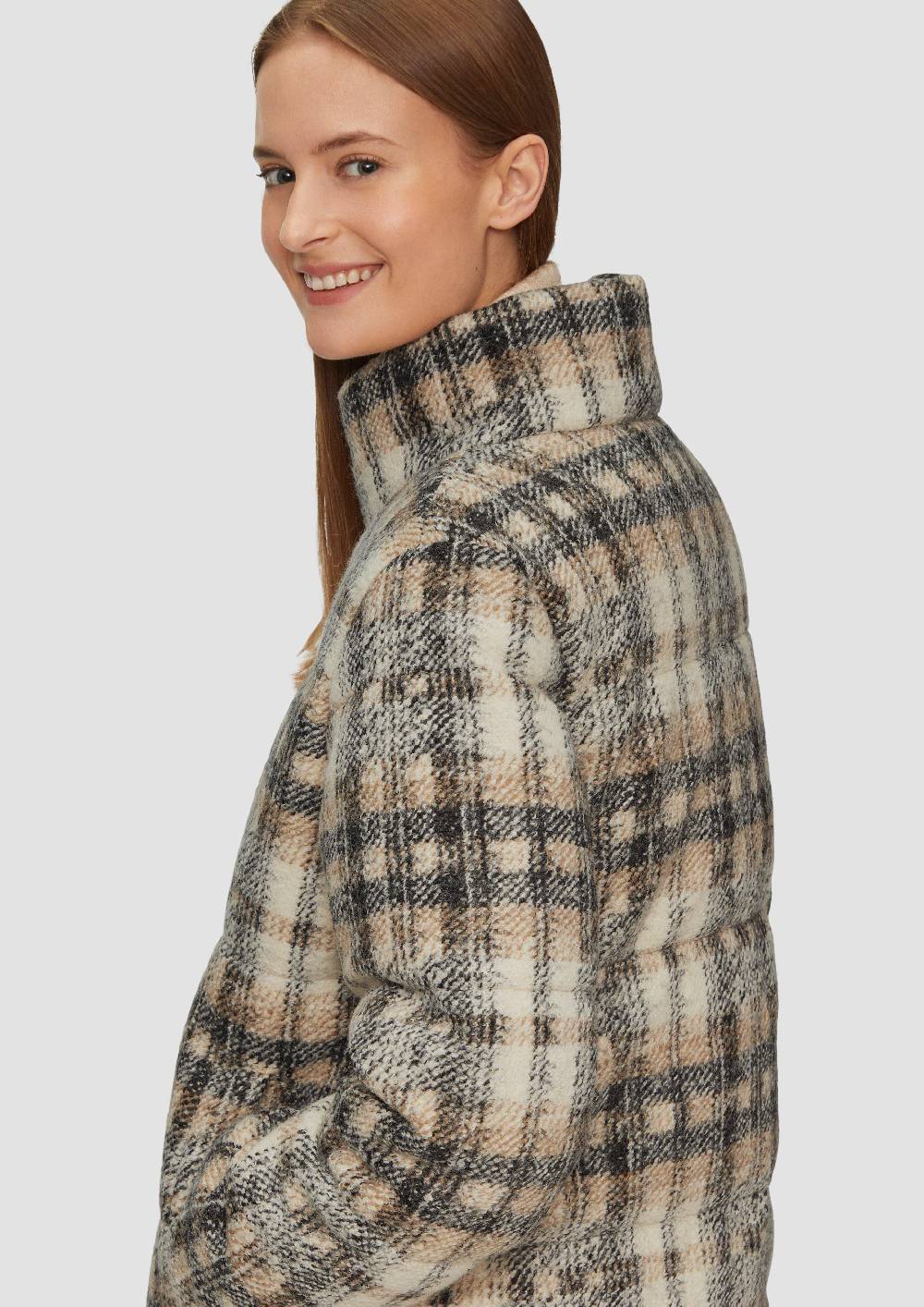 S.Oliver Karierte Pufferjacke In Woll-Optik