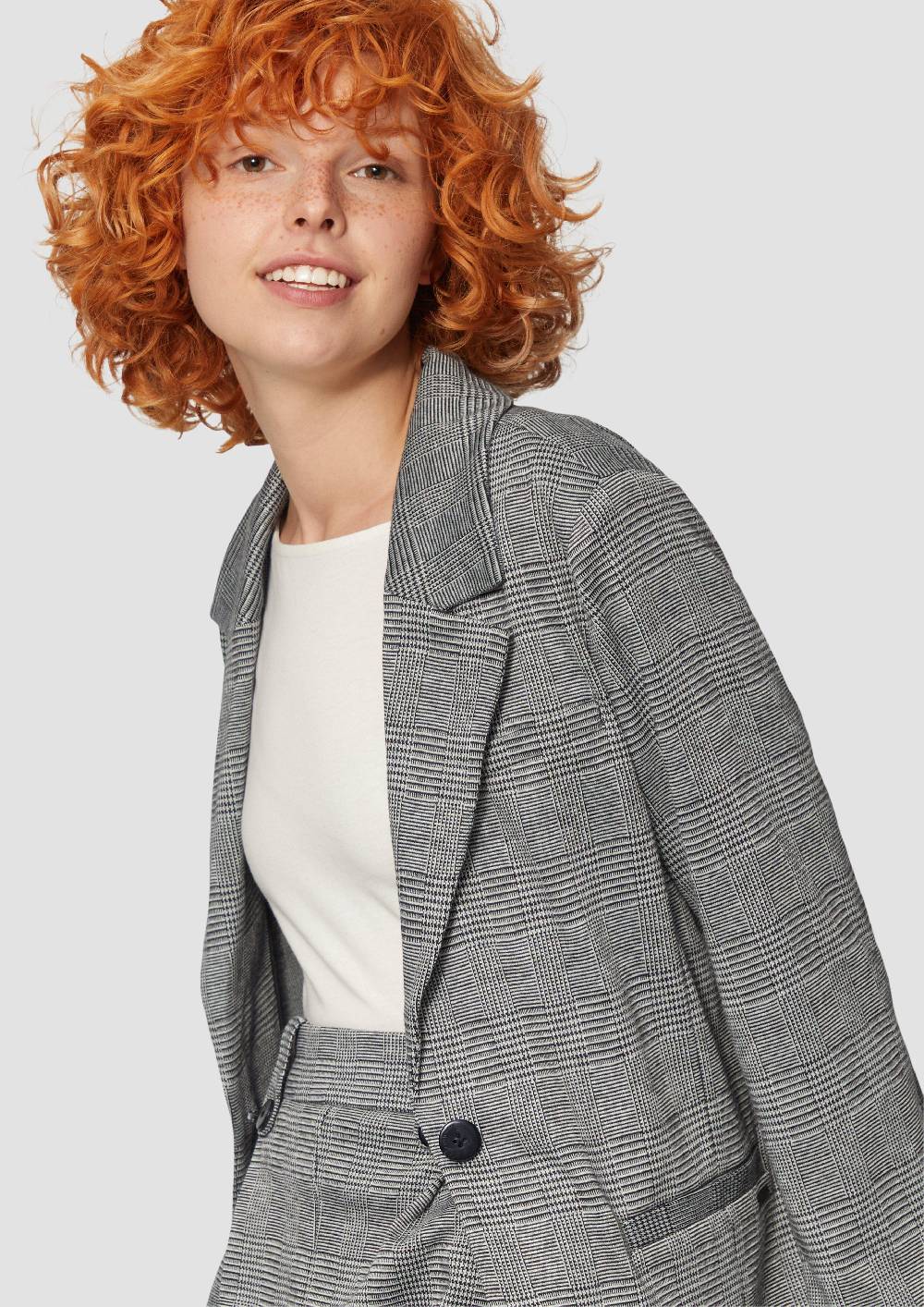 S.Oliver Karierter Blazer Aus Viskosemix