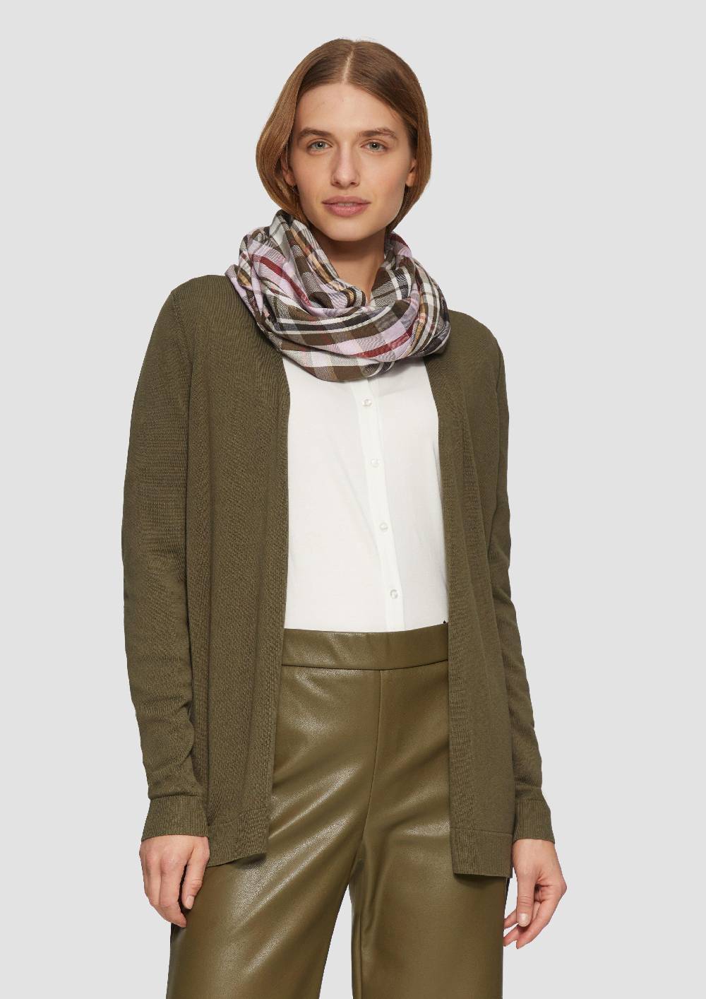 S.Oliver Karierter Loop-Schal Aus Modalmix