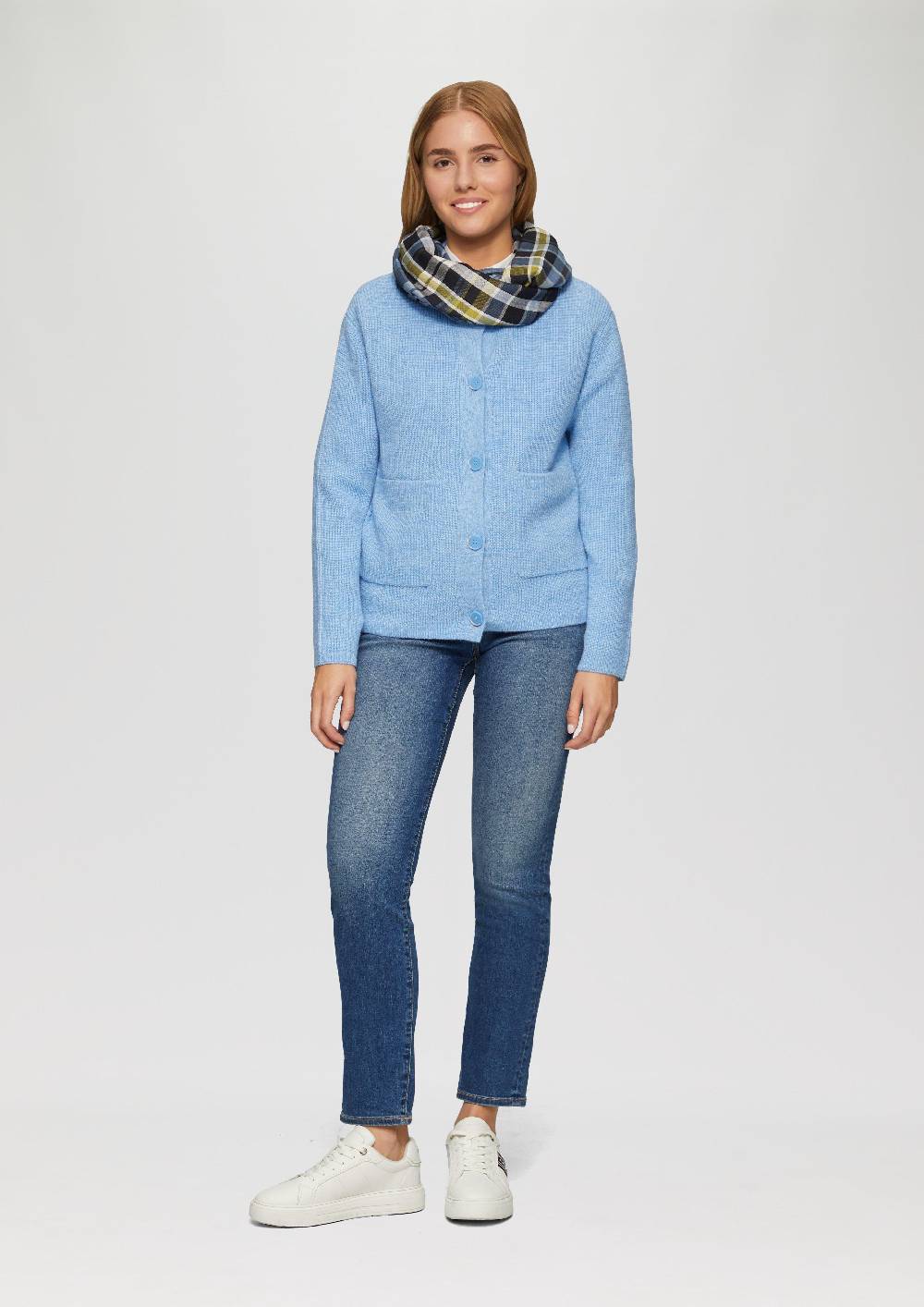 S.Oliver Karierter Loop-Schal Aus Modalmix