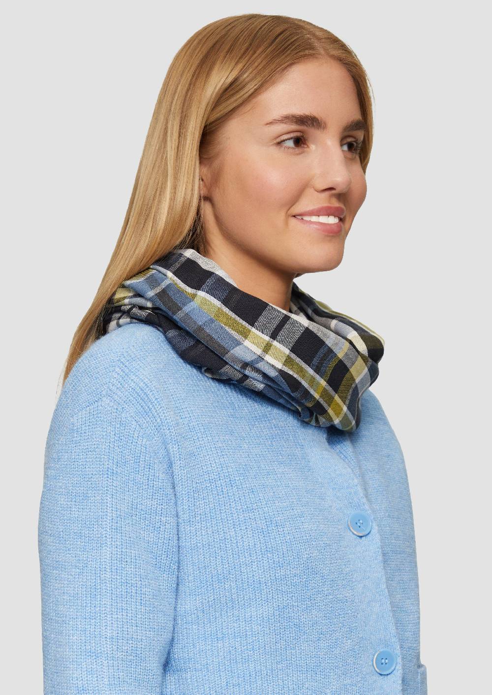 S.Oliver Karierter Loop-Schal Aus Modalmix