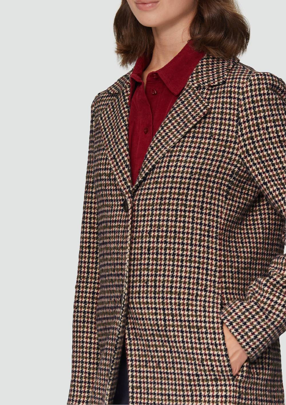 S.Oliver Karierter Mantel Aus Wollmix