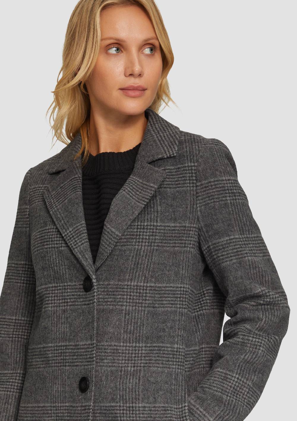 S.Oliver Karierter Mantel Aus Wollmix