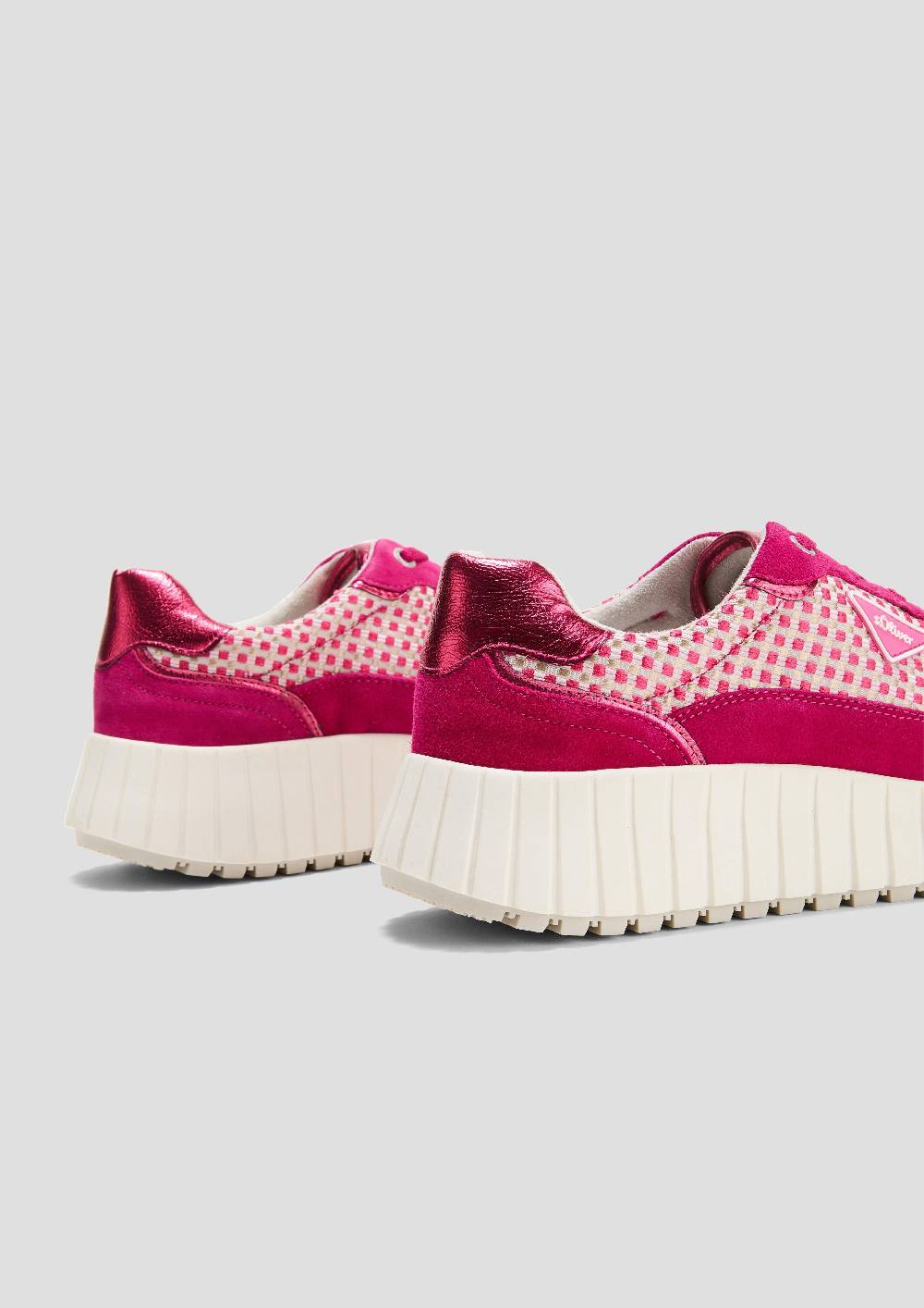 S.Oliver Karierter Sneaker Mit Leder