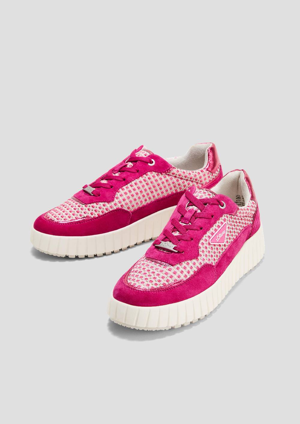 S.Oliver Karierter Sneaker Mit Leder