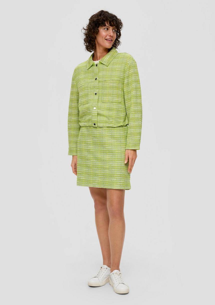 S.Oliver Kastige Bouclé-Jacke Mit Durchzugkordel