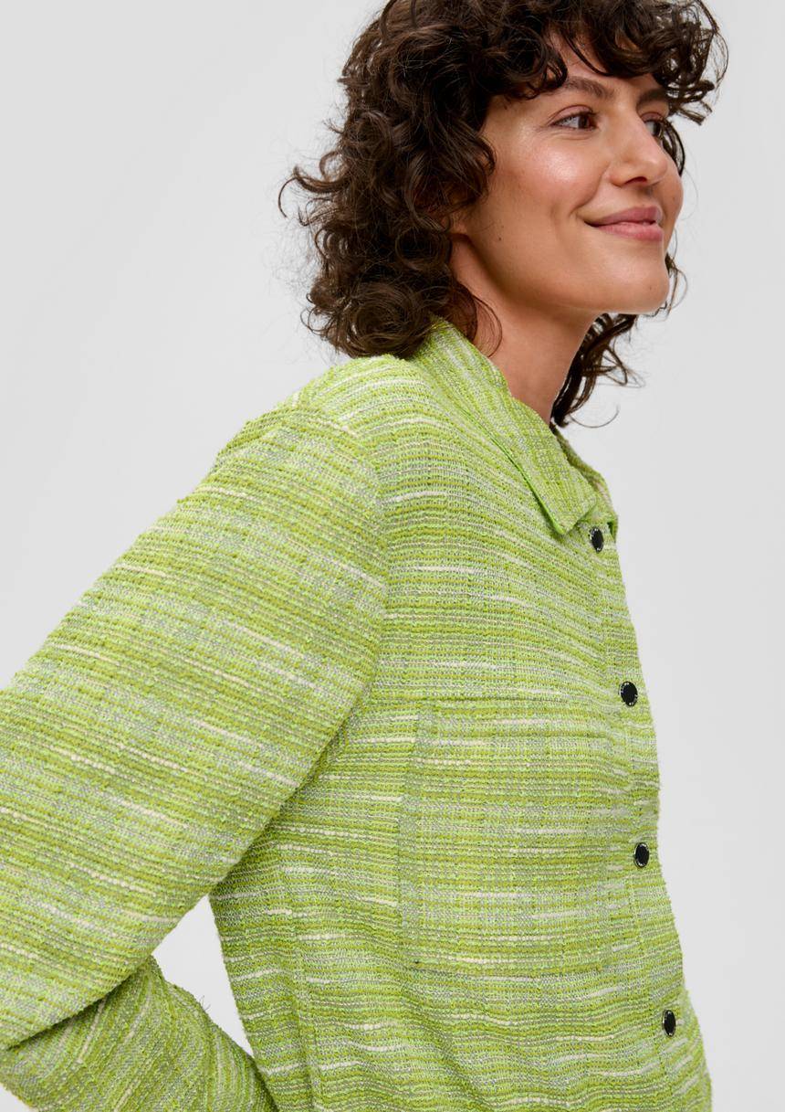 S.Oliver Kastige Bouclé-Jacke Mit Durchzugkordel