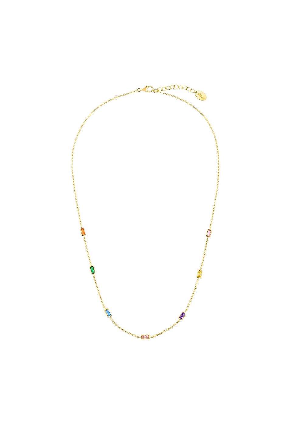S.Oliver Kette Mit Bunten Zirkonia-Steinen