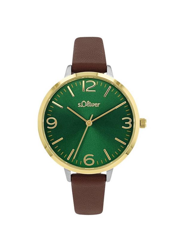 S.Oliver Klassische Armbanduhr mit Lederband