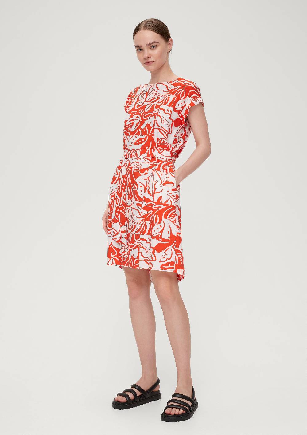 S.Oliver Kleid Mit Bindeband Aus Viskose