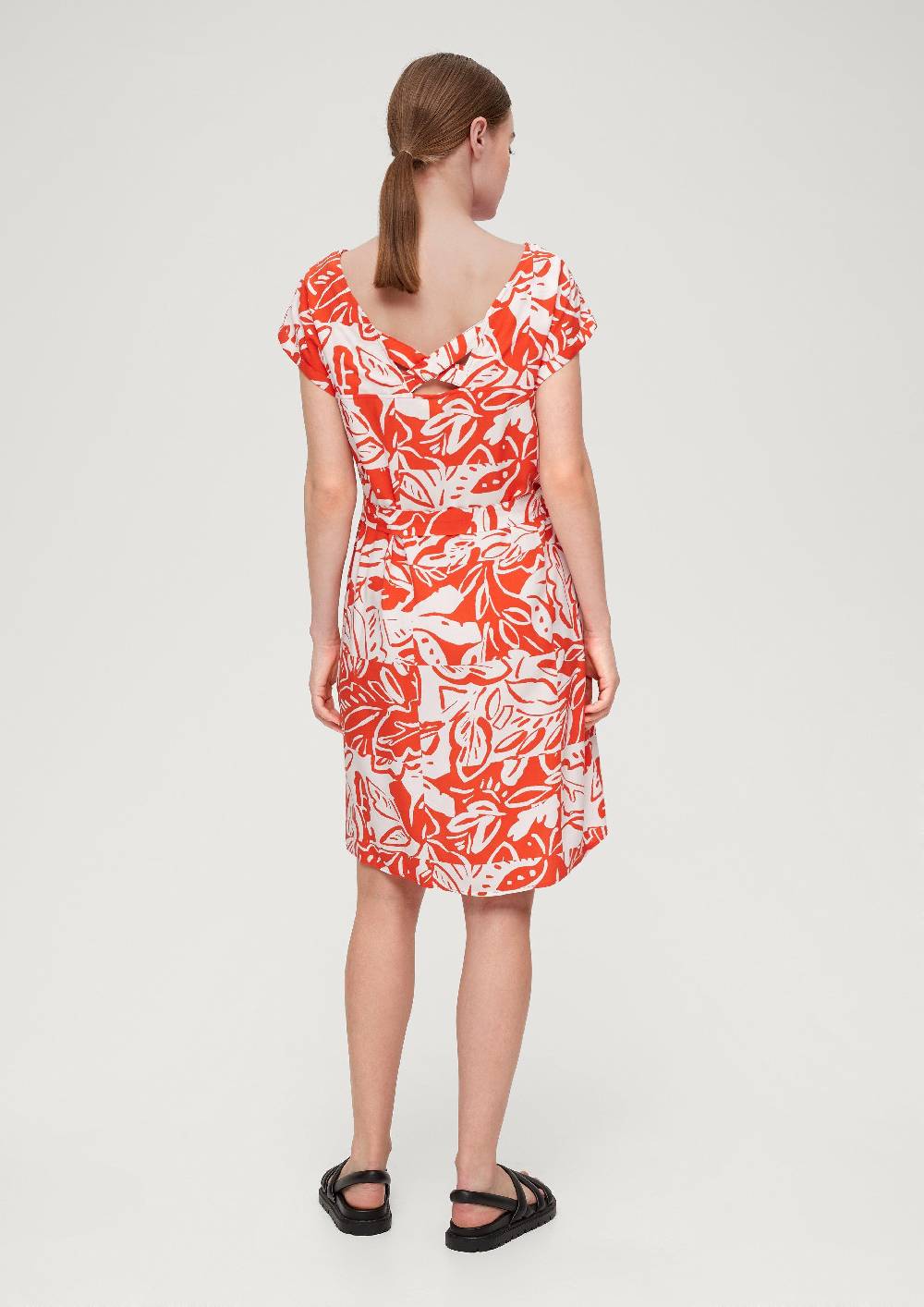 S.Oliver Kleid Mit Bindeband Aus Viskose