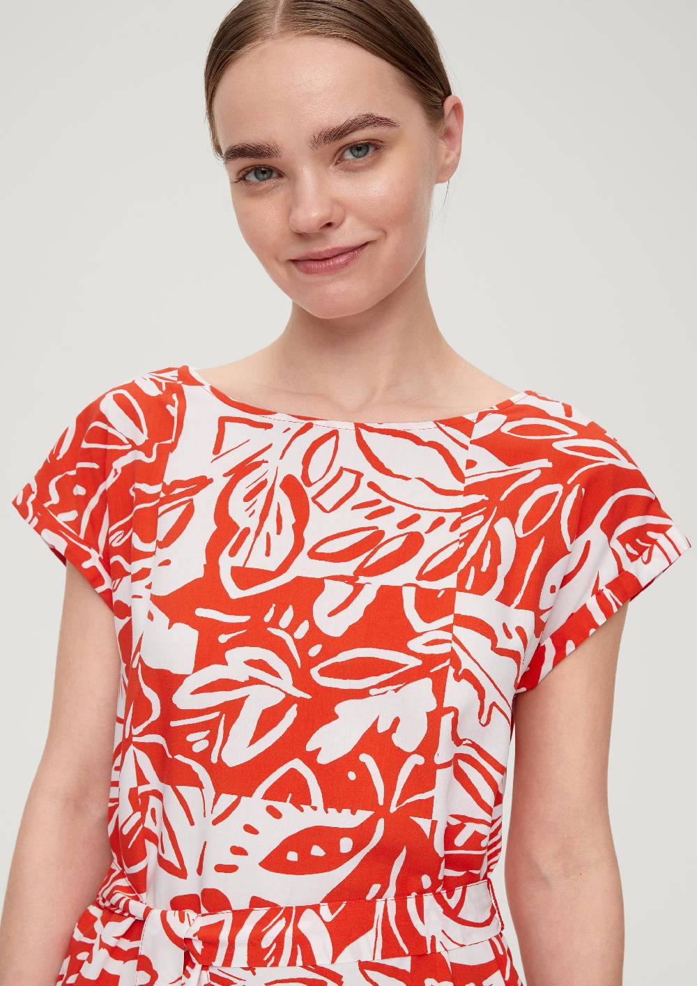 S.Oliver Kleid Mit Bindeband Aus Viskose